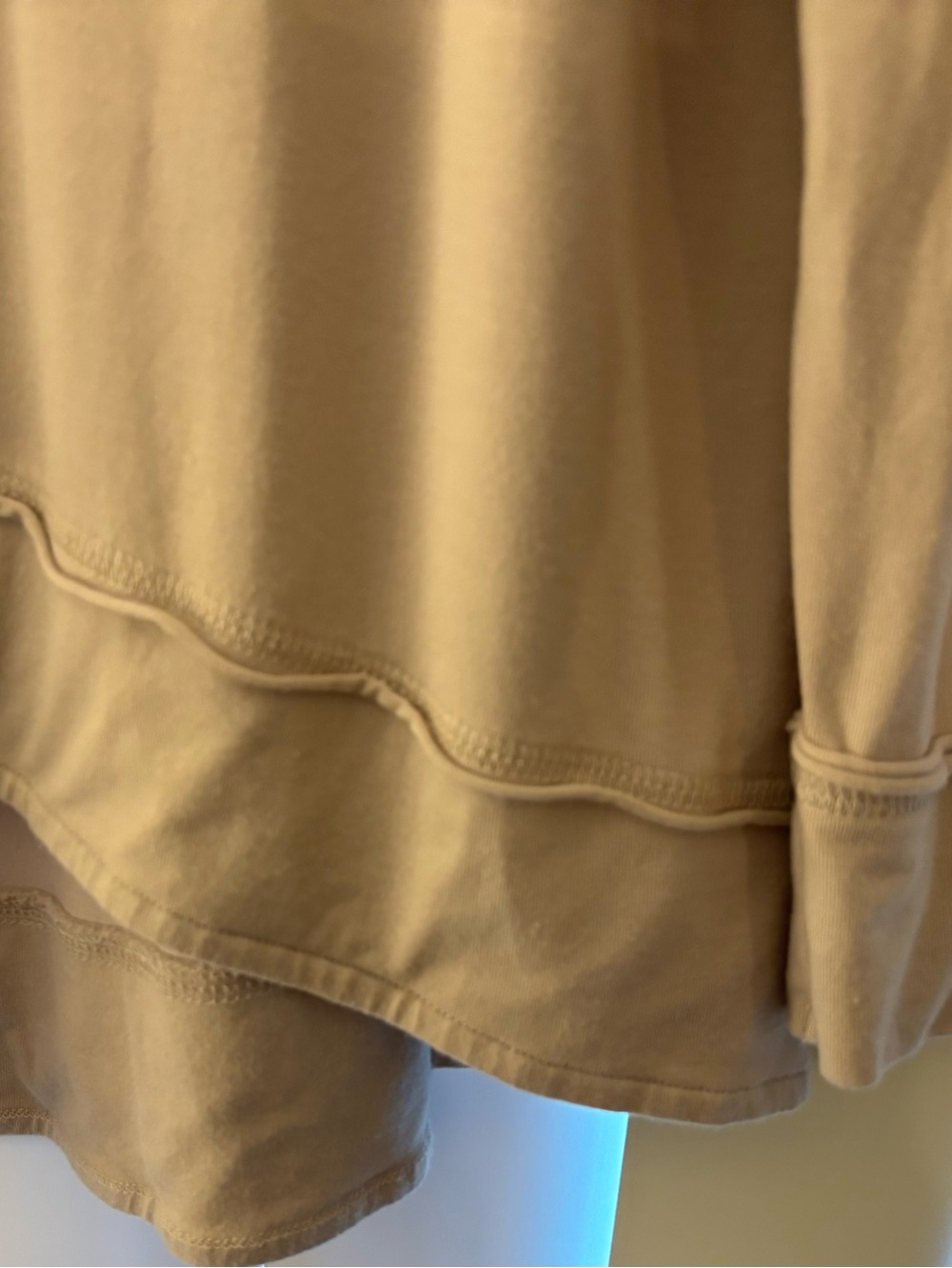 Belle Kim Gravel Long-Sleeve Scoop Neck Women’s Top Tan Size L - Picture 7 of 9